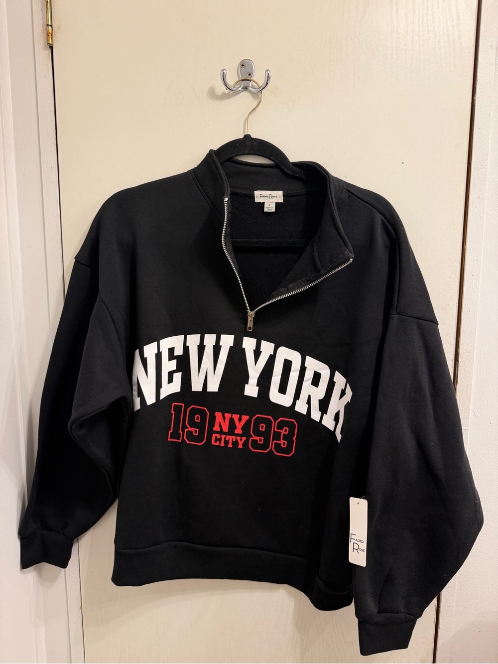 Black New York Half-Zip Pullover Sweatshirt